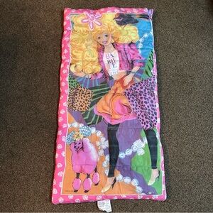Vintage 1989 Mattel Barbie sleeping bag - 53” x 28”